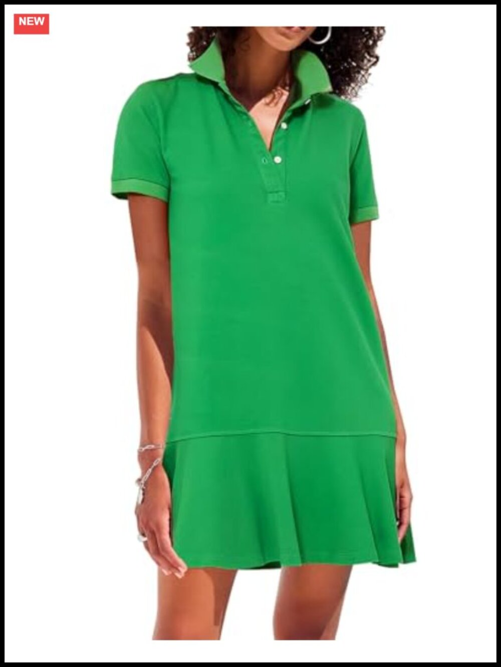 Polo Dress Ruffle Hem Mini Golf Tennis Dress